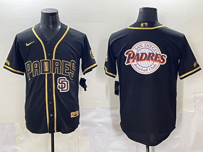Men 2025 San Diego Padres Blank Black Throwback Nike MLB Jersey 001->san diego padres->MLB Jersey